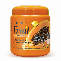 Маска восстанавливающая 3 в 1 Витэкс Fruit therapy Папайя и масло амлы для сухих и поврежденный волос 450 мл