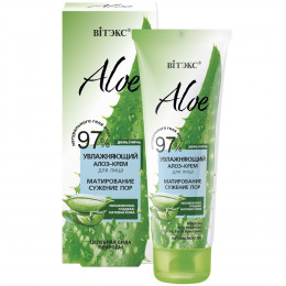 Алоэ-крем увлажняющий для лица Витэкс Aloe 97% Матирование Сужение пор 50 мл Алоэ-крем увлажняющий для лица Витэкс Aloe 97% Матирование Сужение пор 50 мл